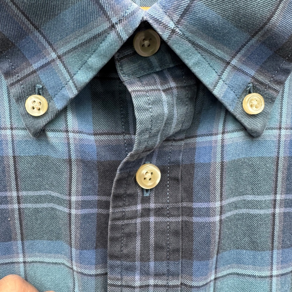 Orvis Signature Collection Button Shirt Mens XXL Blue Long Sleeve Plaid Casual - Picture 3 of 11